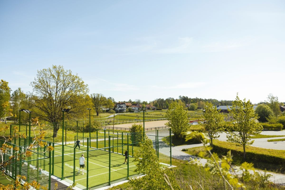 Fågelbro Säteri Padel Utsikt Spel Människor Sommar