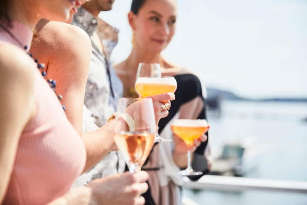 Grand Hotel Saltsjöbaden toast on the pier